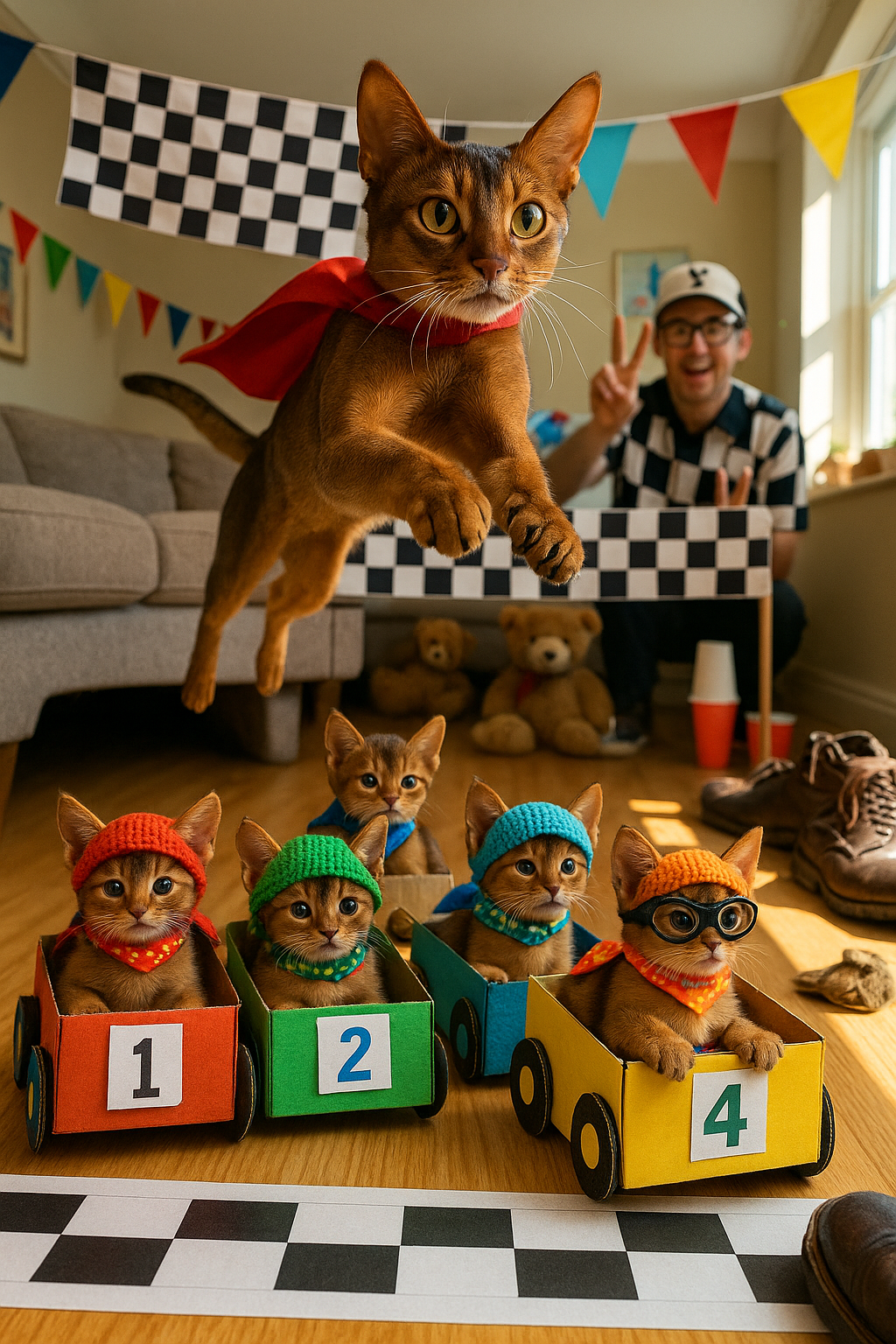 ねこ世界カーレース選手権2025:ゴールへジャンプ!