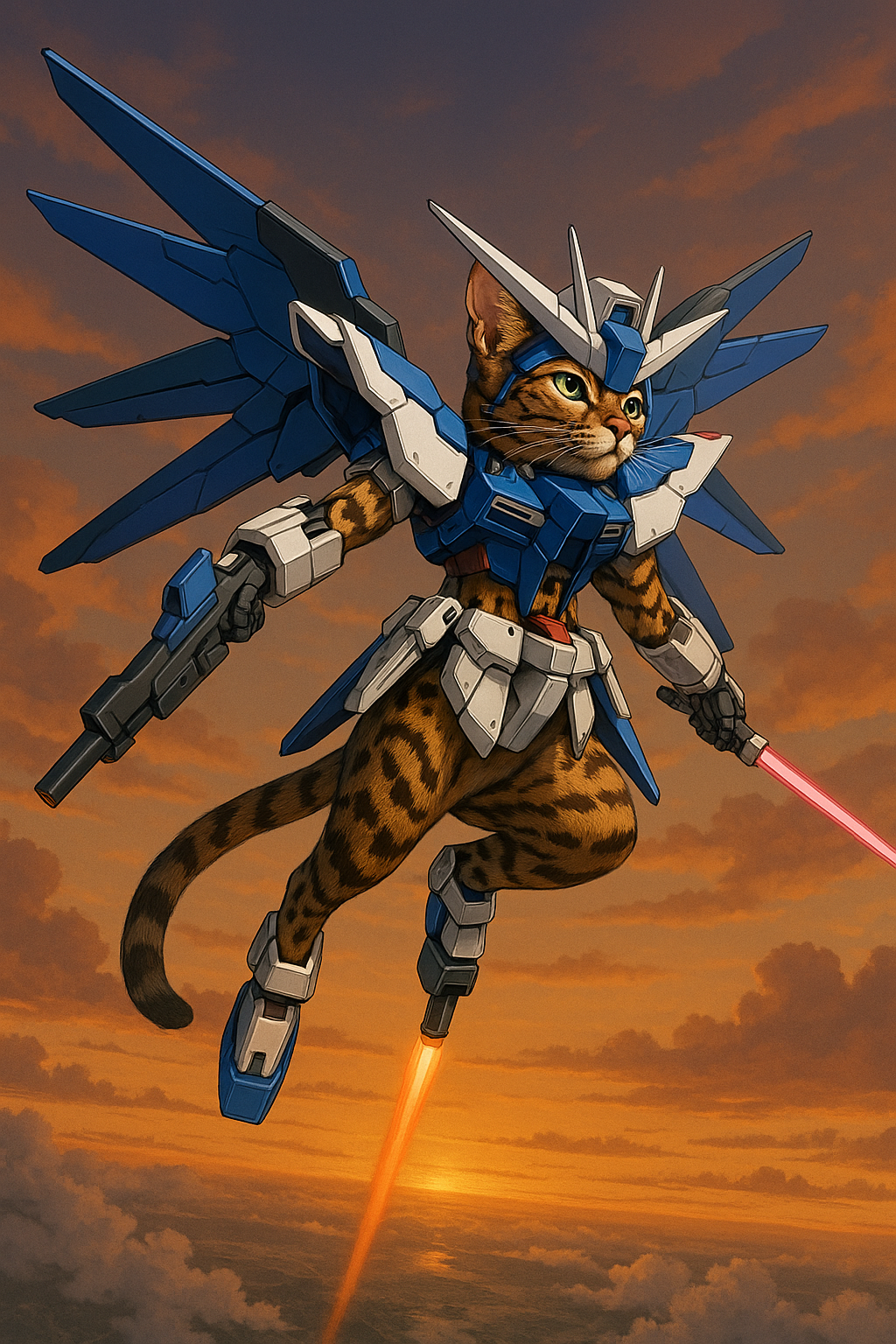 天空を翔ける閃光のベンガルキャット