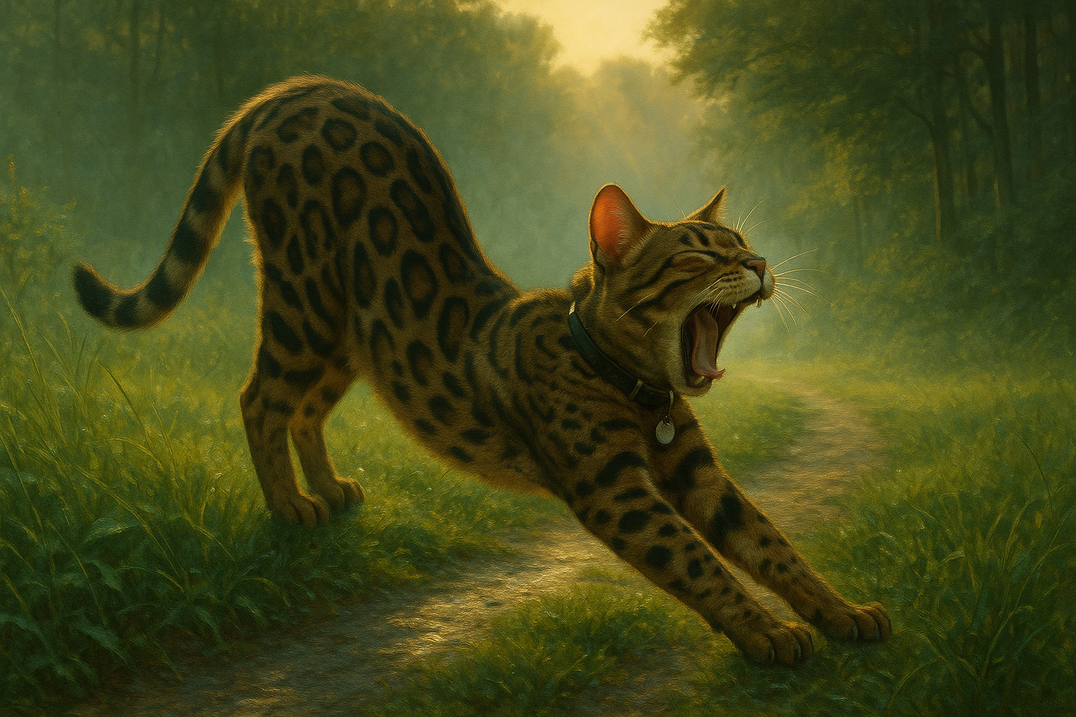 あさのびベンガル、もりのいりぐちで