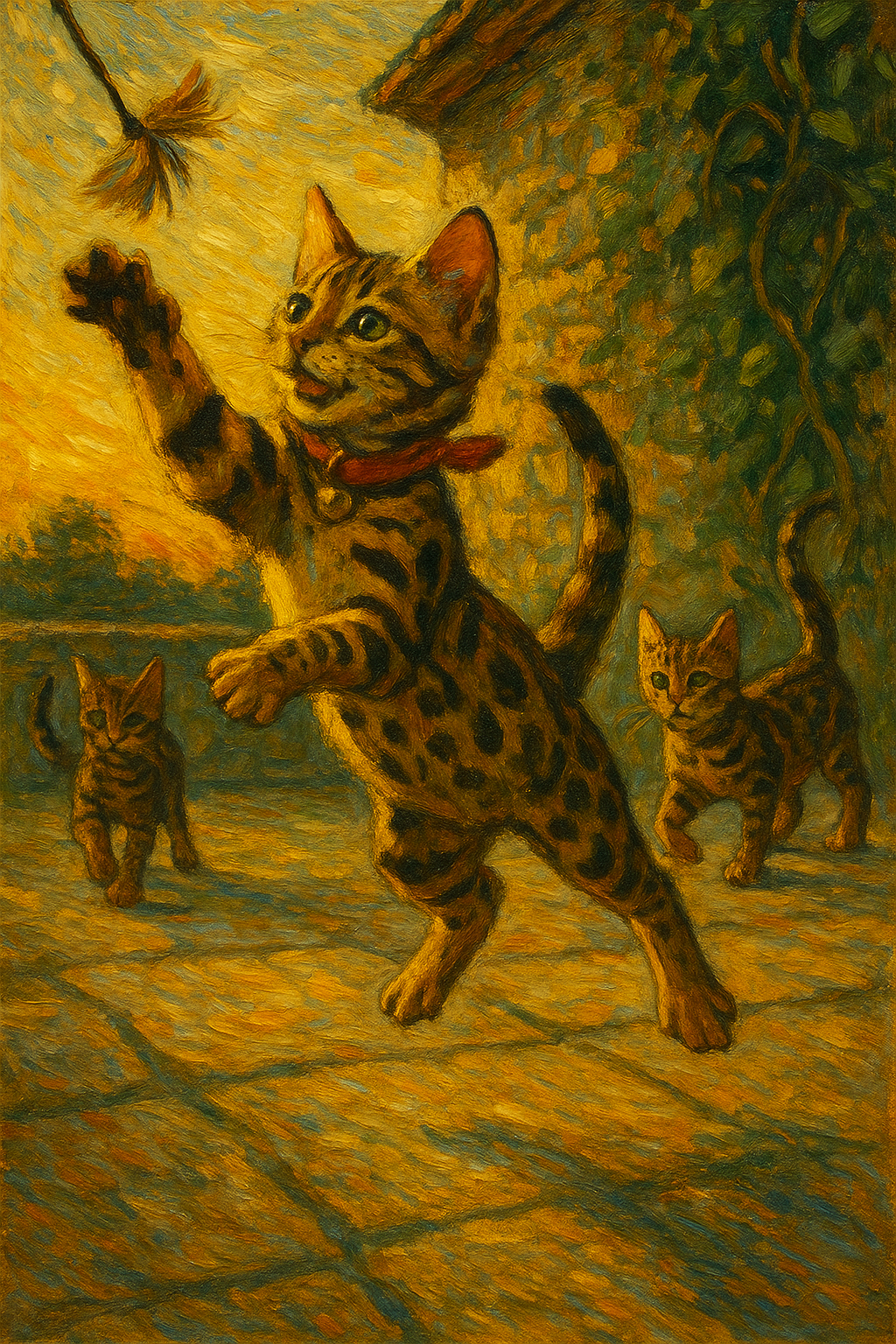 黄昏に舞う、ゴッホが描いたベンガル仔猫たち