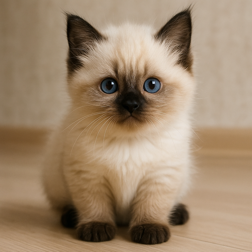 青い瞳のちびバーマンと魔法のしっぽ