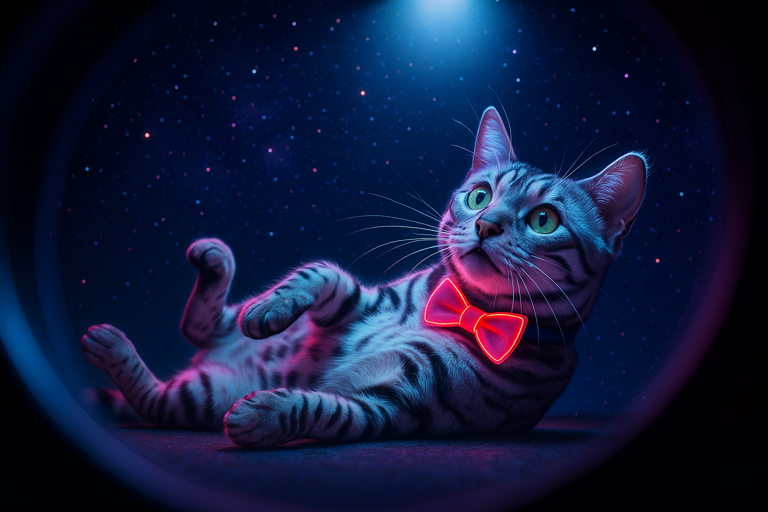 星を見上げる蝶ネクタイ紳士