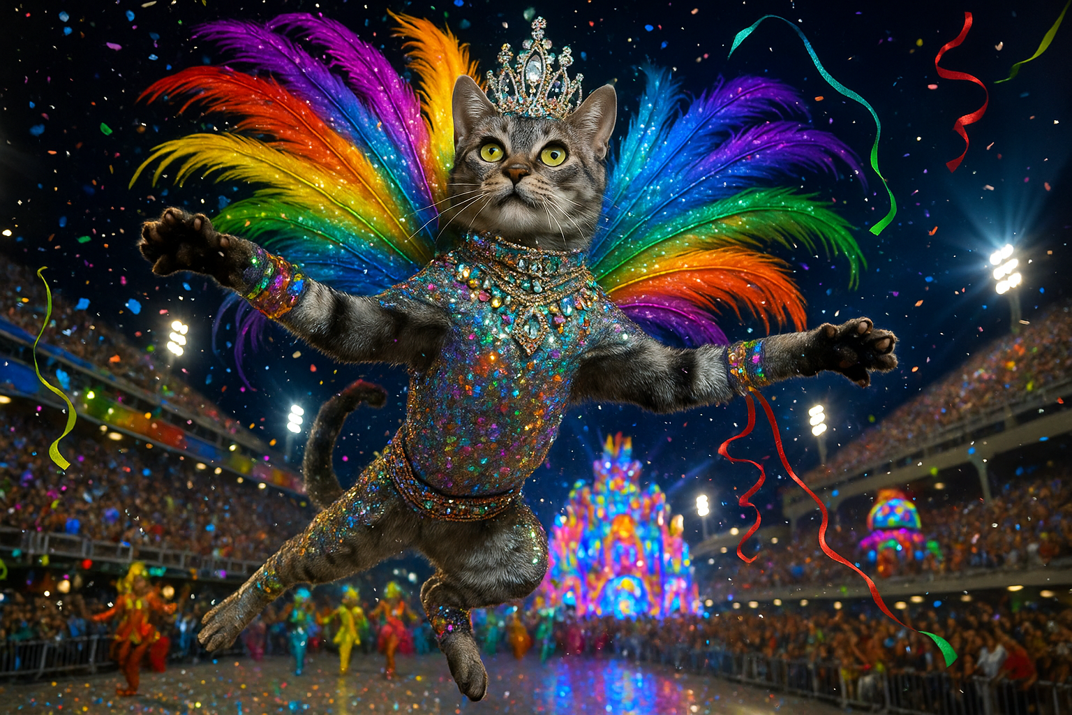 カーニバル・キングキャットの虹色空中ショー