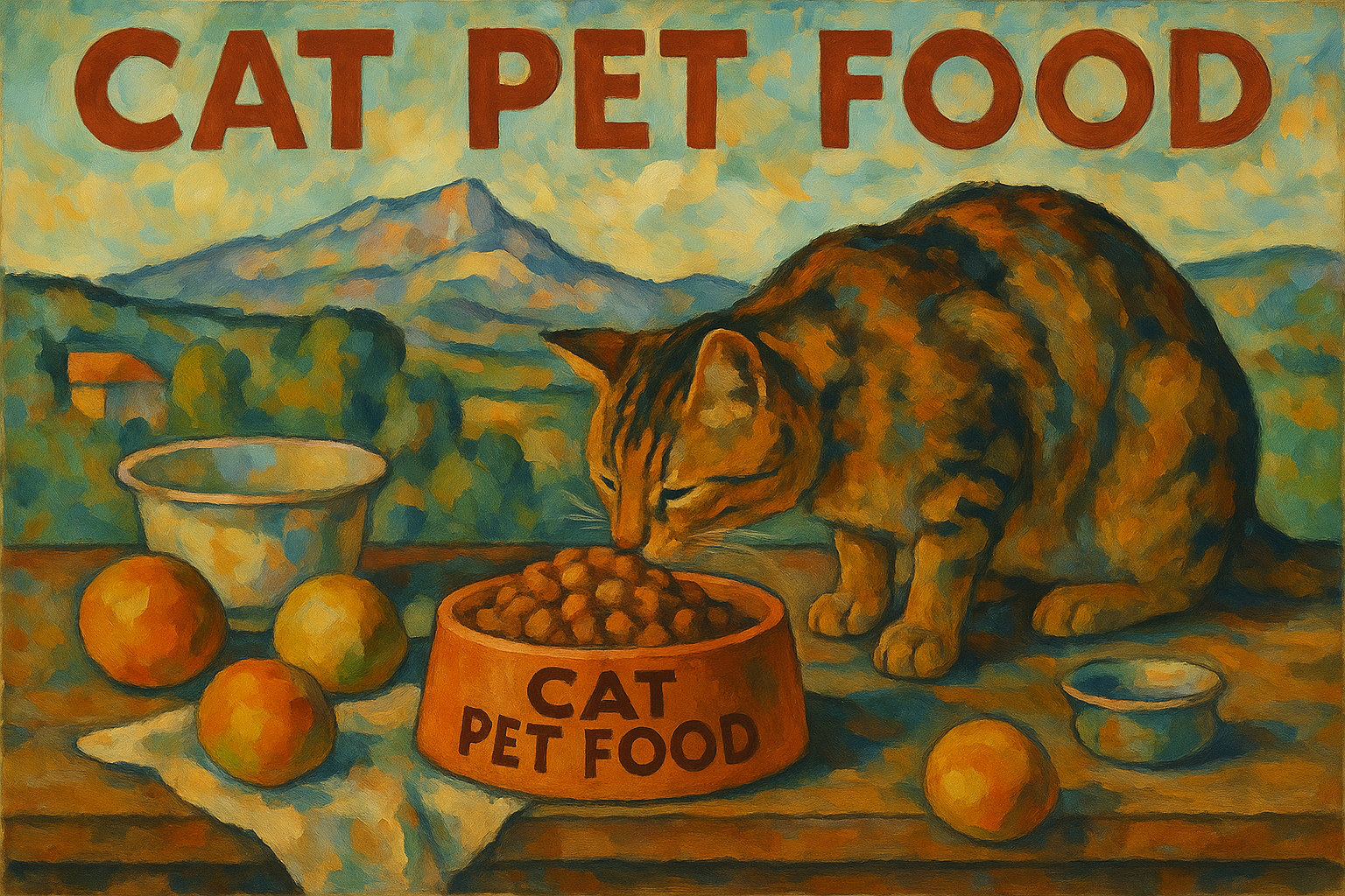 Rustic Harmony: Cat Pet Food Still Life