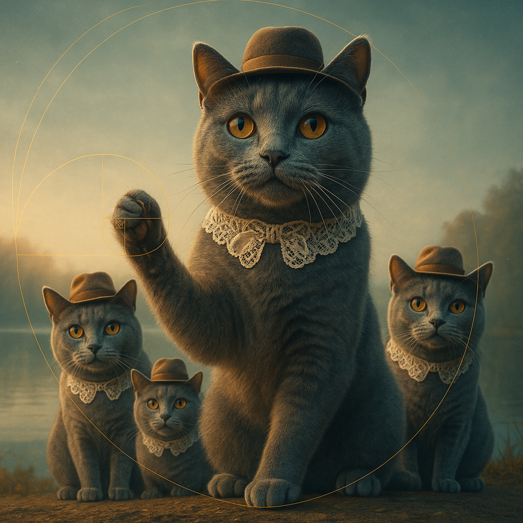 湖畔に集うシャルトリューたちの朝