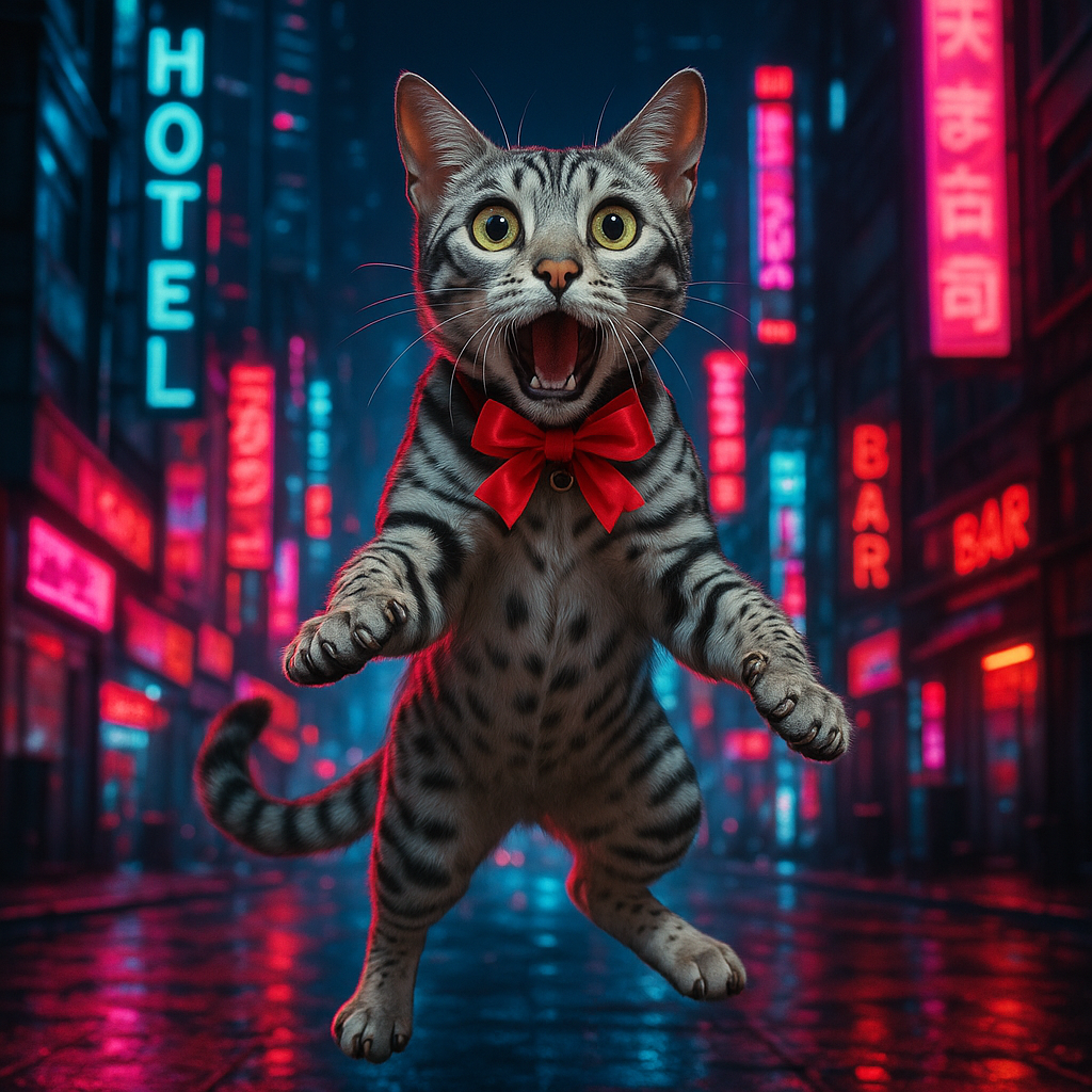 ネオンシティを飛ぶ銀のベンガル