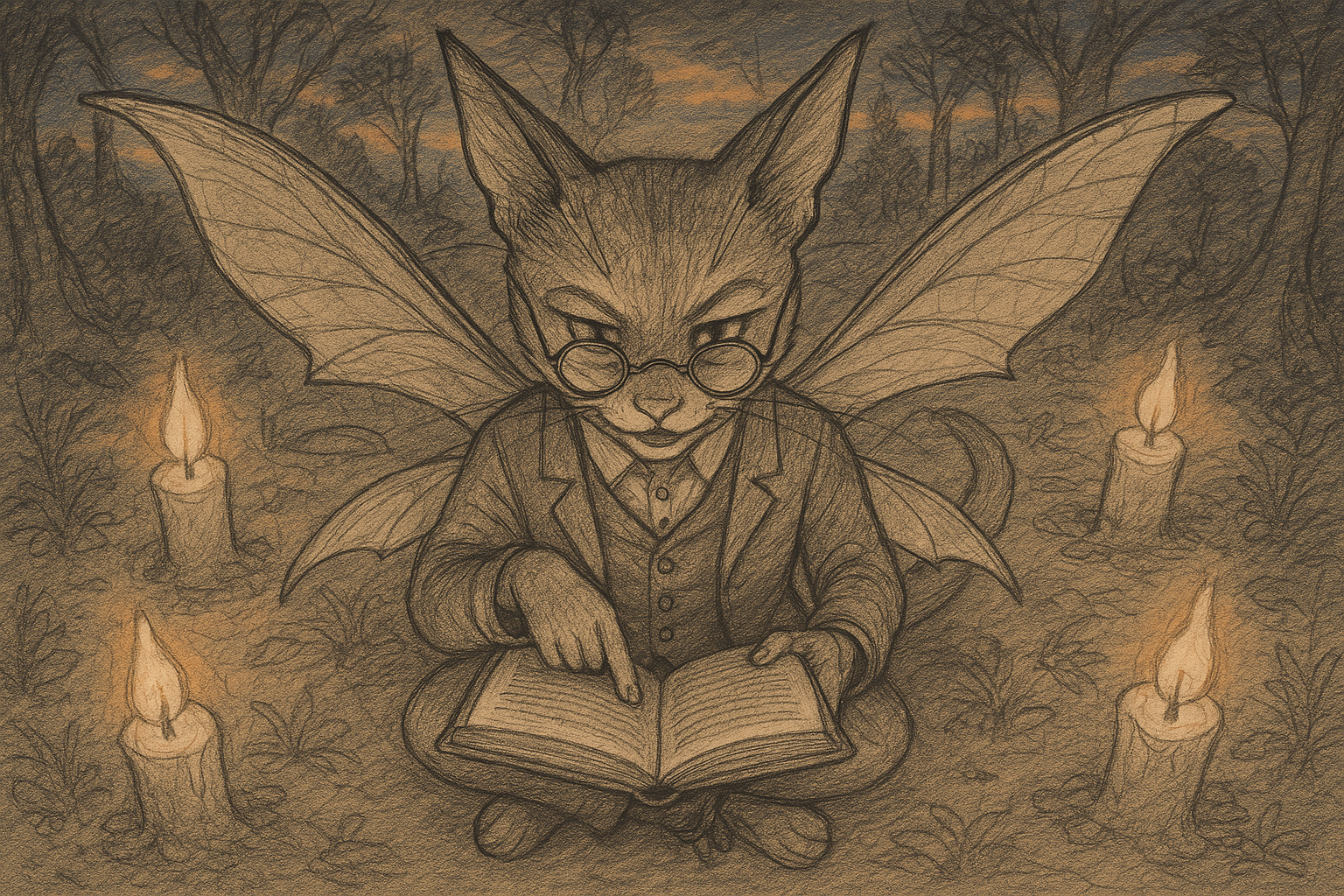 夕暮れ森の翼猫先生、読書サークル開講!