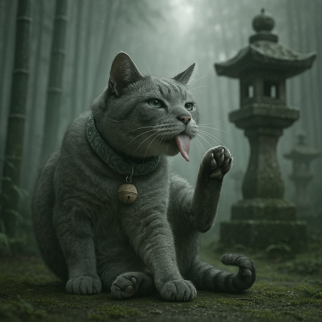 霧の竹林とマンクスの朝