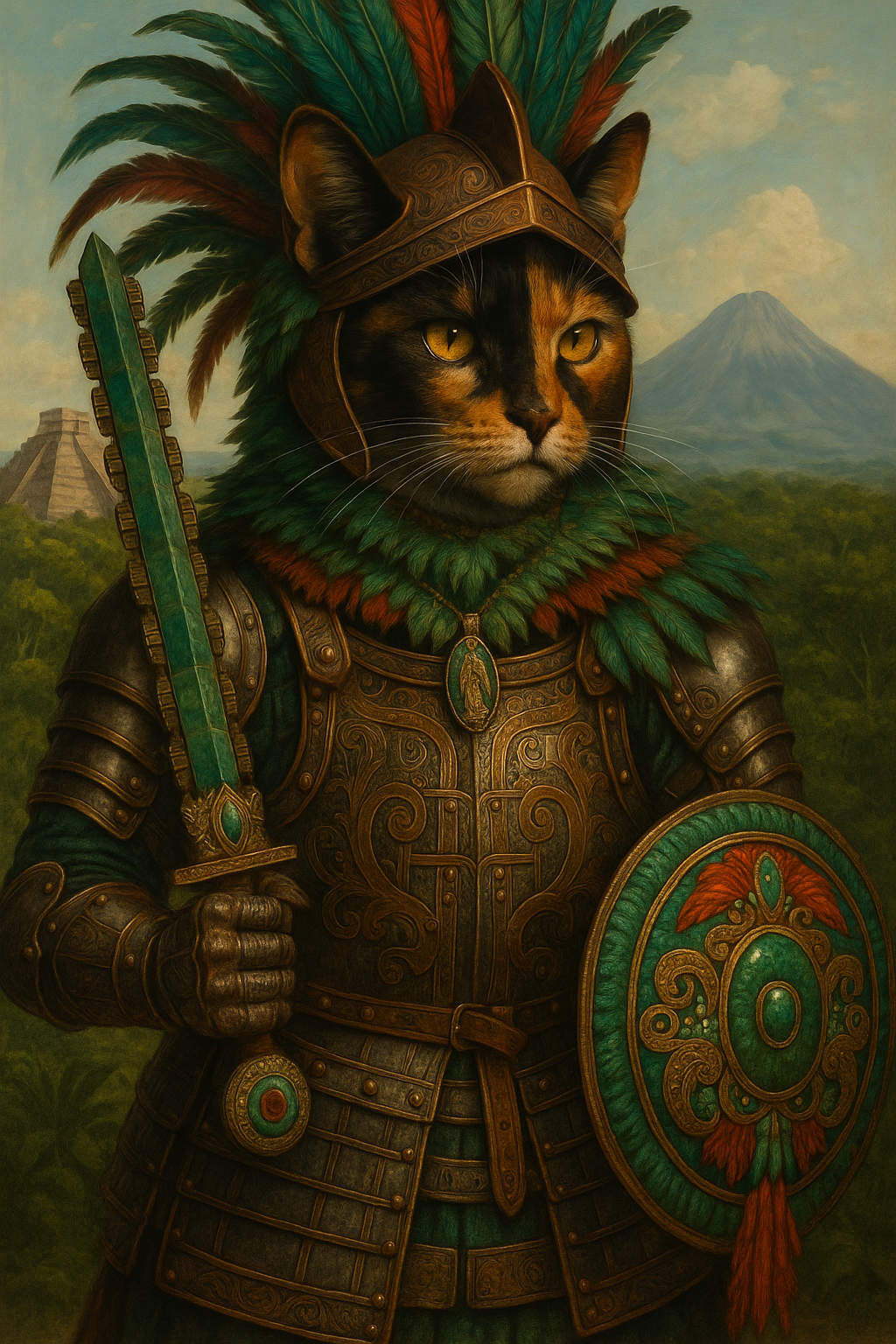 太陽と翡翠の誓い — メキシコ猫武士の伝説
