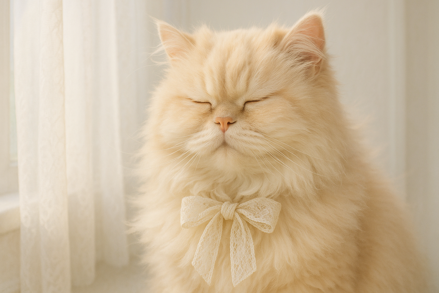 窓辺でまどろむペルシャの微笑み