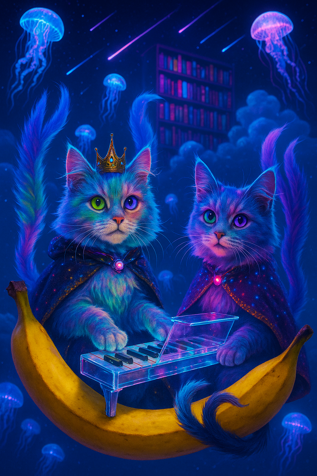 虹色メインクーンと空飛ぶバナナの夜航海