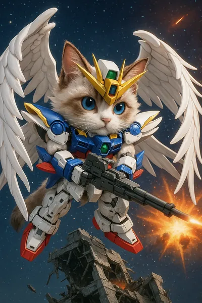 星空を翔ける白翼の猫戦士