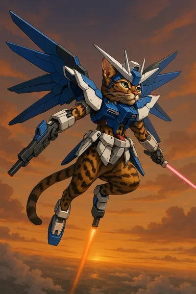 天空を翔ける閃光のベンガルキャット