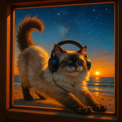 海辺のシンフォニー ─ 星に微笑む猫