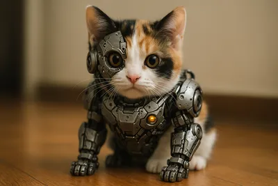 メカにゃん降臨！ちび三毛サイボーグのひみつ任務