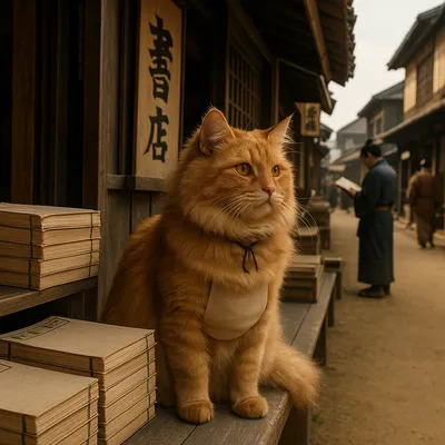 江戸の本屋とふわふわ看板猫