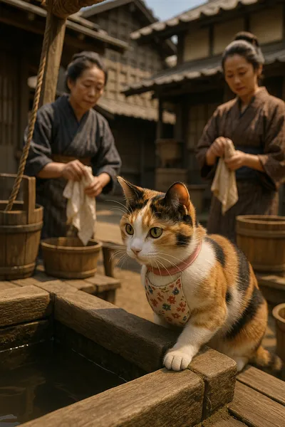 江戸井戸端日和の三毛猫