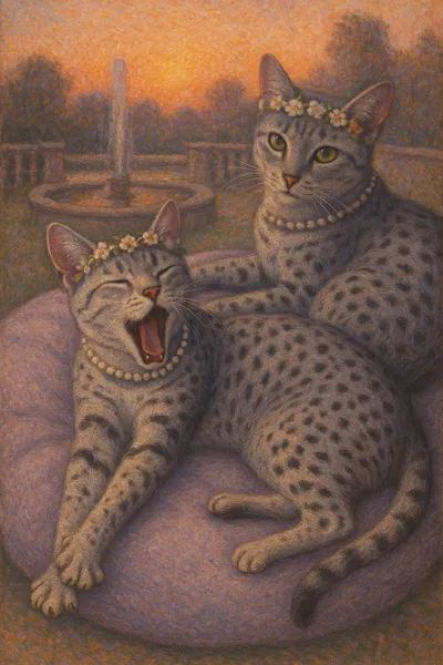 夕暮れの花冠と夢のあくび