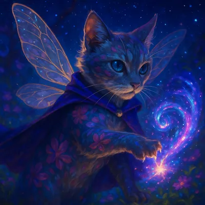 星降る庭の精霊猫、幸せの魔法を紡ぐ夜