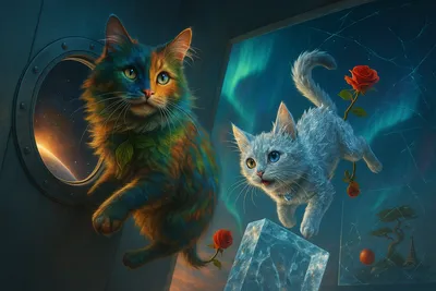 異次元オーロラの猫たち:重力を越えて