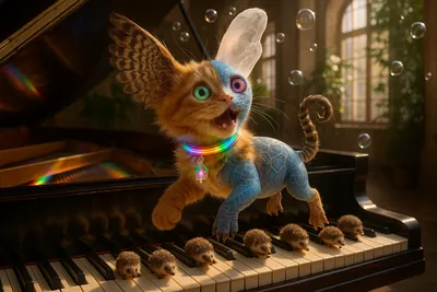 空飛ぶファンタジー猫とハリネズミのピアノ・カーニバル