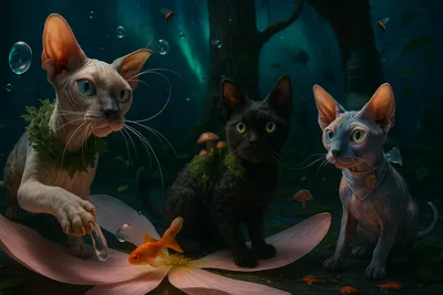 無重力フラワーフォレストの不思議な猫たち