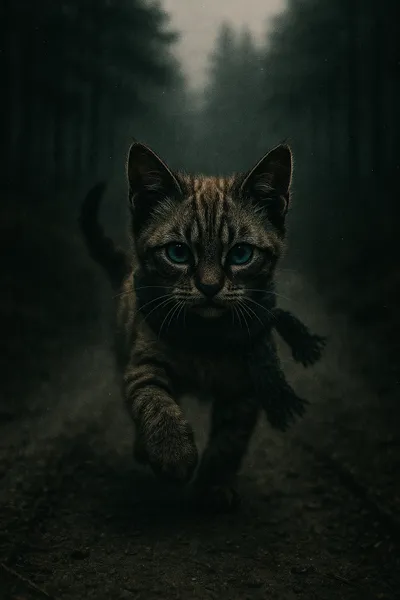 霧深き森を駆ける仔猫