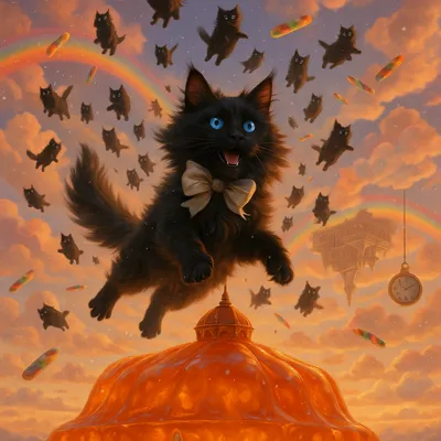 ゼリー宮殿と空飛ぶ分身魔法猫