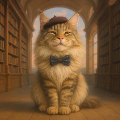 夢見る図書館の紳士猫