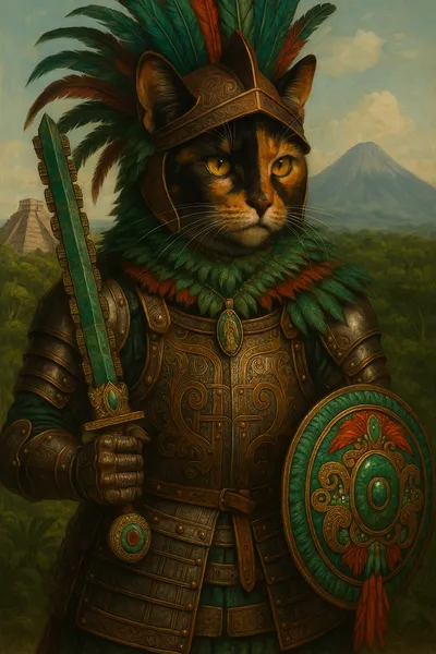 太陽と翡翠の誓い — メキシコ猫武士の伝説
