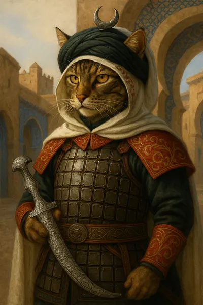 誇り高き月影 — モロッコ猫騎士の誓い