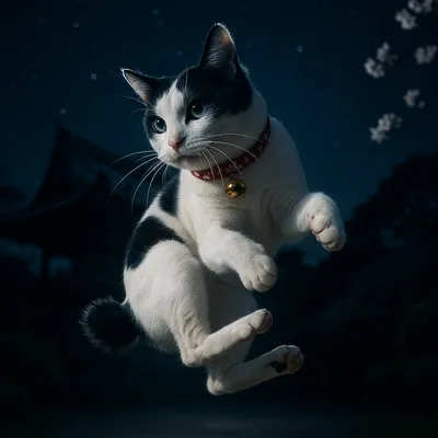 星空の庭園で舞う - ジャパニーズボブテイルの夜の冒険