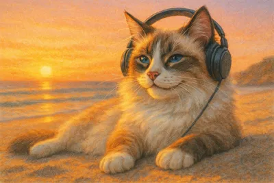 浜辺の午後、音に溶けて