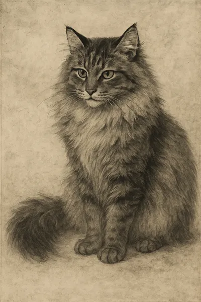 時をかける墨の猫