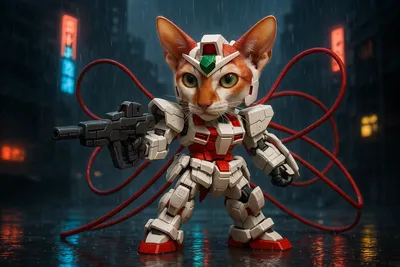 雨の廃都市に現れた白き制圧者