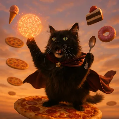 空飛ぶピザと魔法のメインクーン