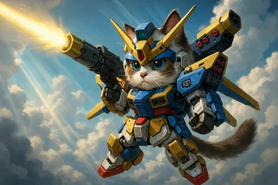 天空を駆けるラグドールキャットの突撃