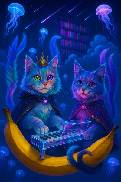 虹色メインクーンと空飛ぶバナナの夜航海