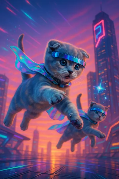 ホログラム星を追って:未来都市を駆けるスコティッシュキトンズ