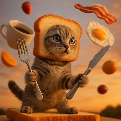 空飛ぶ朝食ハンター猫の冒険