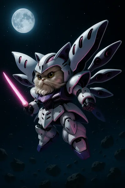 宇宙に舞うペルシャキャット・ウォリアー